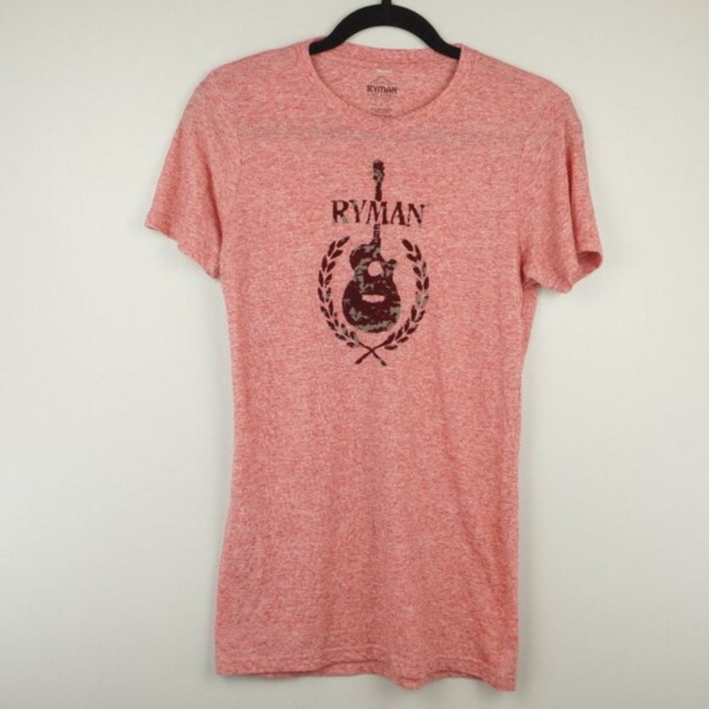 Ryman Auditorium Nashville Pink Guitar Short‎ Sleeve T-Shirt Linen Blend …